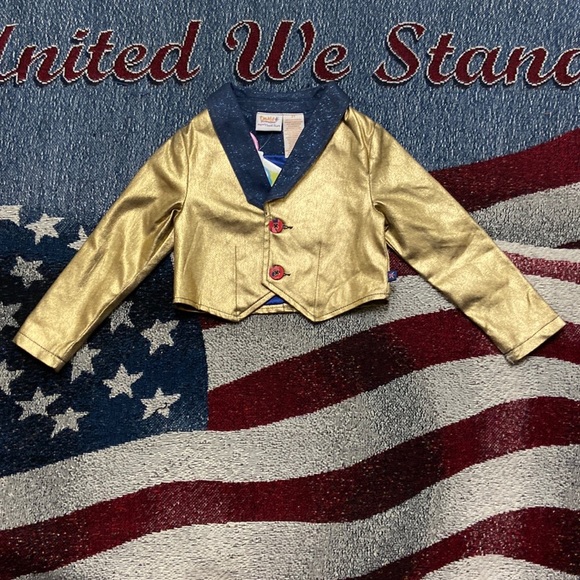 NWT Truly scrumptious designed by Heidi Klum gold blazer 3T glitte… - Picture 2 of 9